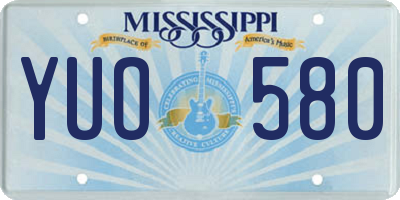 MS license plate YUO580