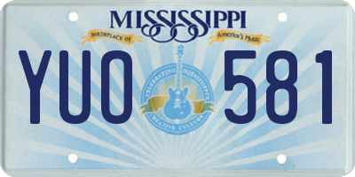 MS license plate YUO581