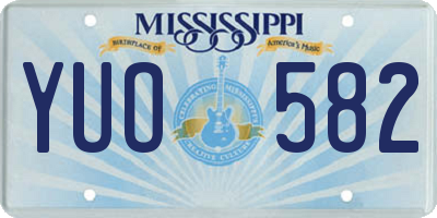 MS license plate YUO582