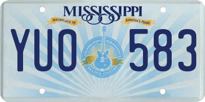 MS license plate YUO583