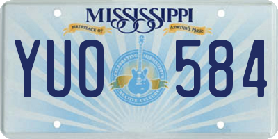 MS license plate YUO584