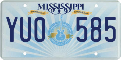 MS license plate YUO585