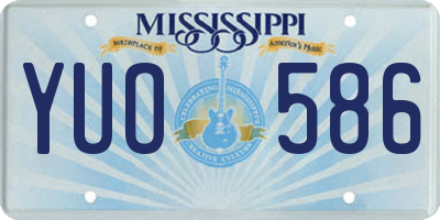 MS license plate YUO586