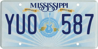 MS license plate YUO587