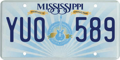 MS license plate YUO589