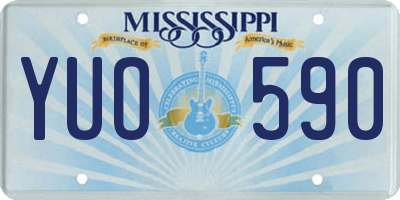 MS license plate YUO590