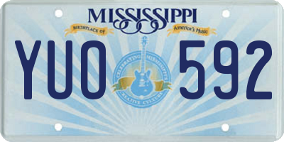 MS license plate YUO592