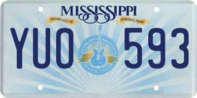 MS license plate YUO593