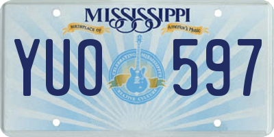 MS license plate YUO597