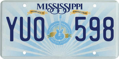 MS license plate YUO598