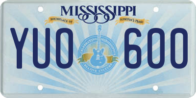 MS license plate YUO600