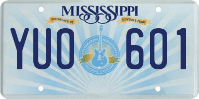MS license plate YUO601