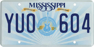 MS license plate YUO604