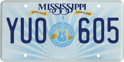 MS license plate YUO605