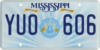 MS license plate YUO606