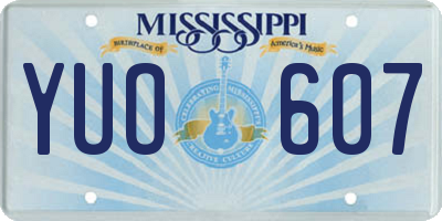 MS license plate YUO607