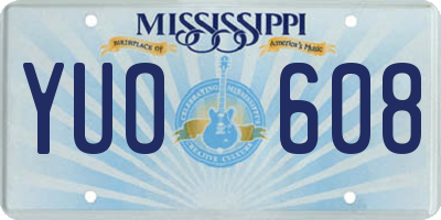 MS license plate YUO608