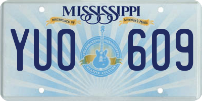 MS license plate YUO609