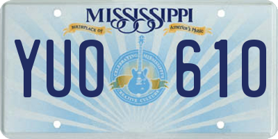 MS license plate YUO610