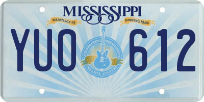 MS license plate YUO612