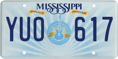 MS license plate YUO617