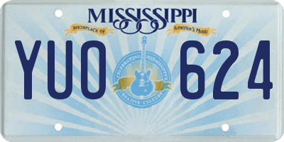 MS license plate YUO624