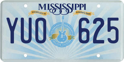 MS license plate YUO625