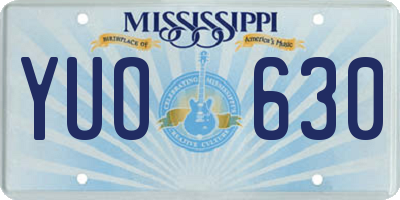 MS license plate YUO630