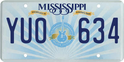 MS license plate YUO634