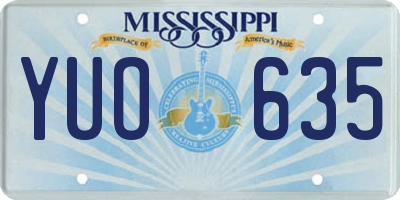 MS license plate YUO635