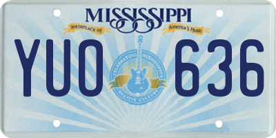 MS license plate YUO636