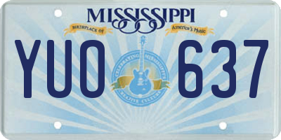 MS license plate YUO637