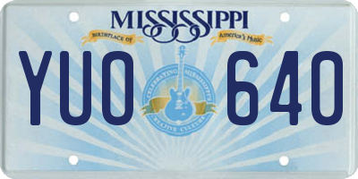 MS license plate YUO640