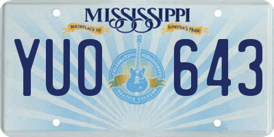 MS license plate YUO643