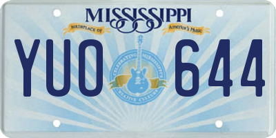 MS license plate YUO644