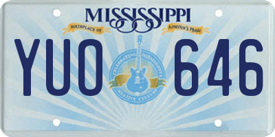 MS license plate YUO646