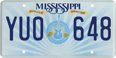 MS license plate YUO648