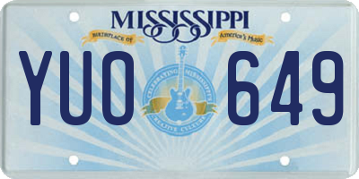 MS license plate YUO649