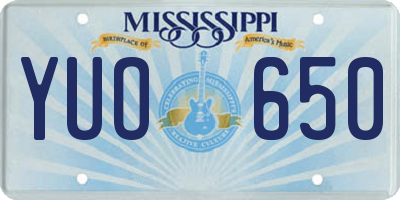 MS license plate YUO650