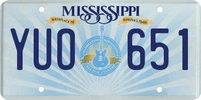 MS license plate YUO651