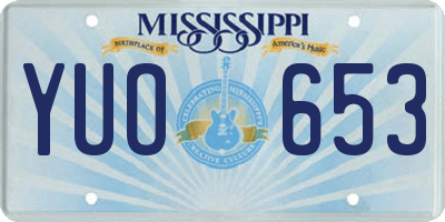 MS license plate YUO653