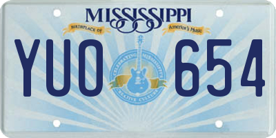 MS license plate YUO654