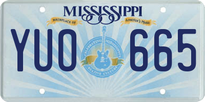MS license plate YUO665