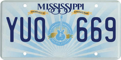 MS license plate YUO669