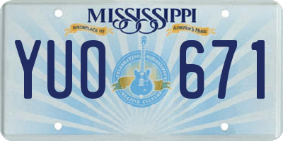 MS license plate YUO671