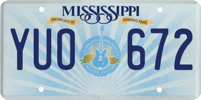 MS license plate YUO672