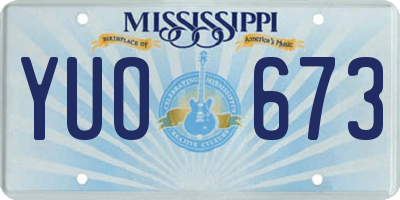 MS license plate YUO673