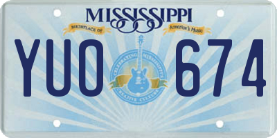 MS license plate YUO674