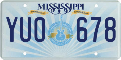 MS license plate YUO678