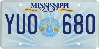 MS license plate YUO680